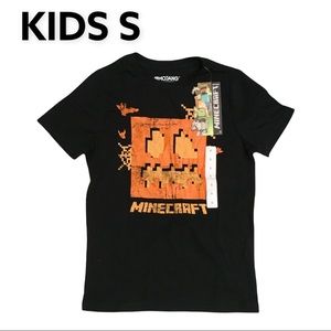 Kids Small Unisex Minecraft Halloween Pumpkin Tee